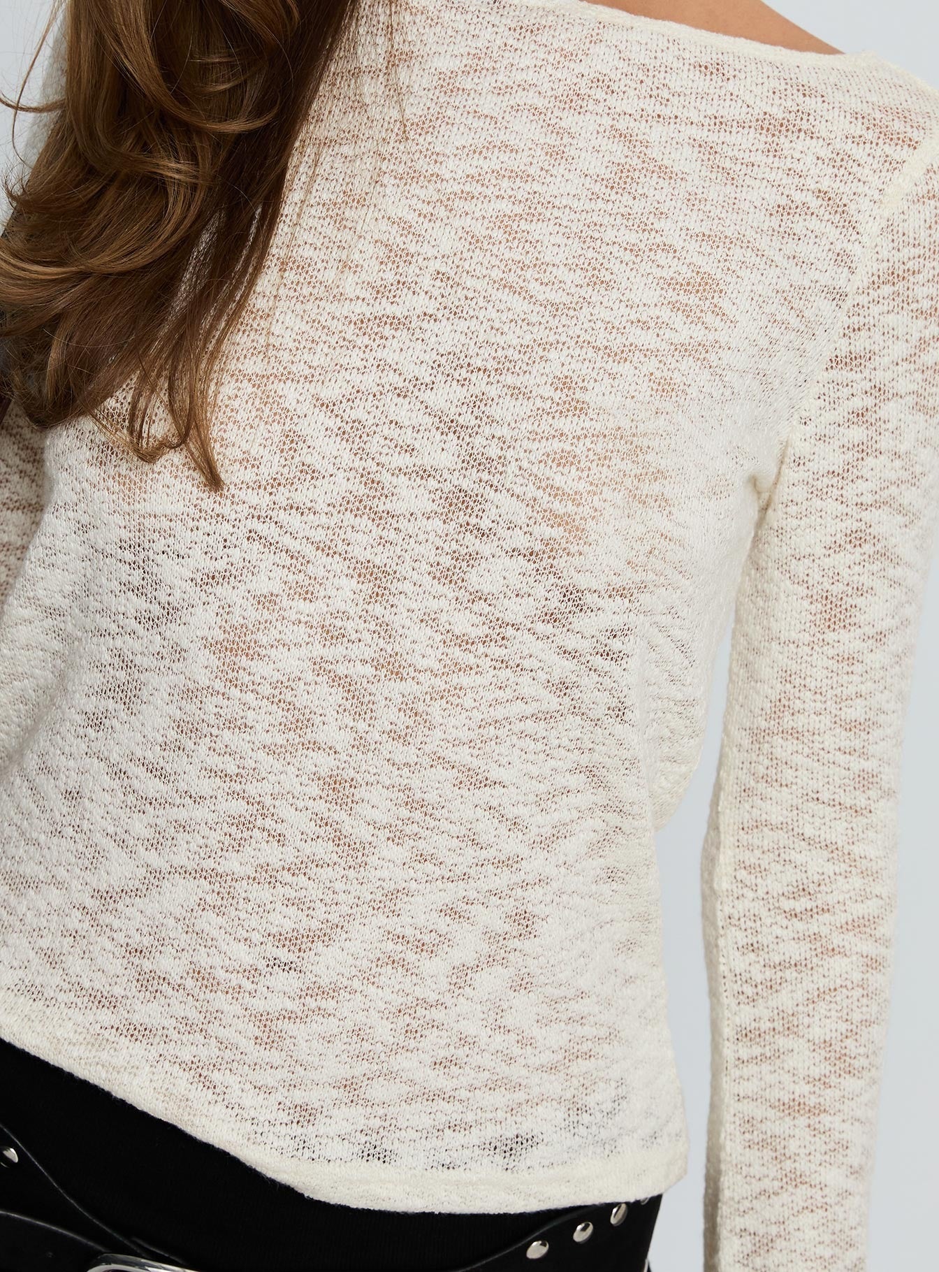 Follow Emotions Wide Neck Top Cream