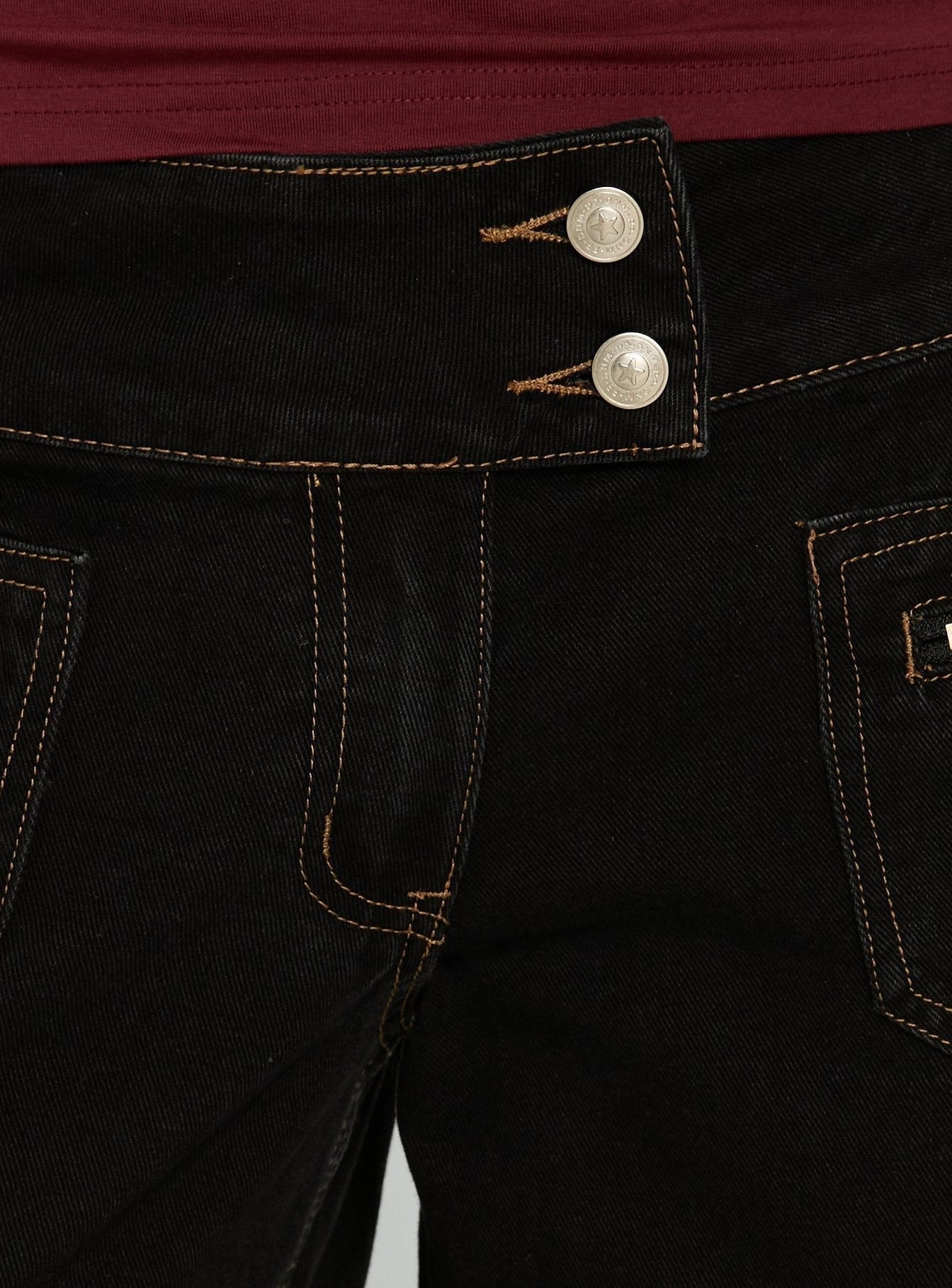 Unwritten Mid Rise Wide Leg Jeans Washed Black
