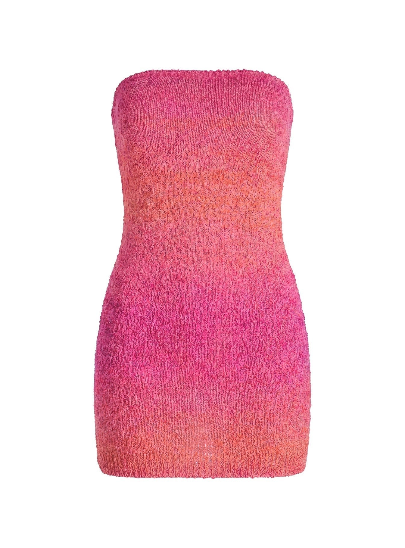 Cesira Strapless Knit Mini Dress Pink Ombre