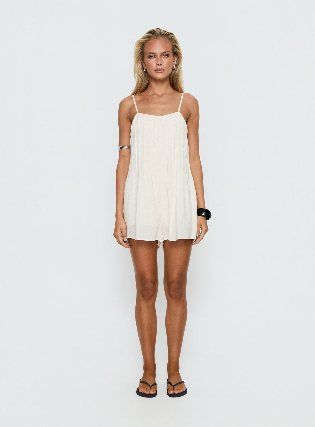 Avielle Relaxed Sleeveless Playsuit Beige