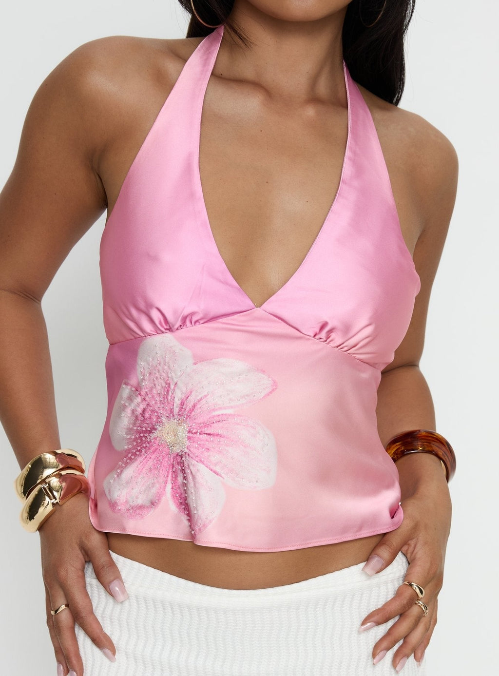 Laleisa Beaded Halter Top Multi