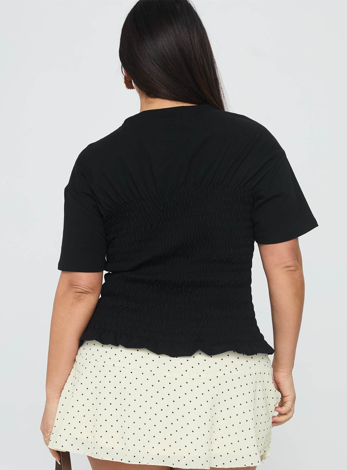 Maybe Tomorrow Ruched Top Black Curve