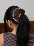 Yumie Knit Scrunchie Chocolate / Blue