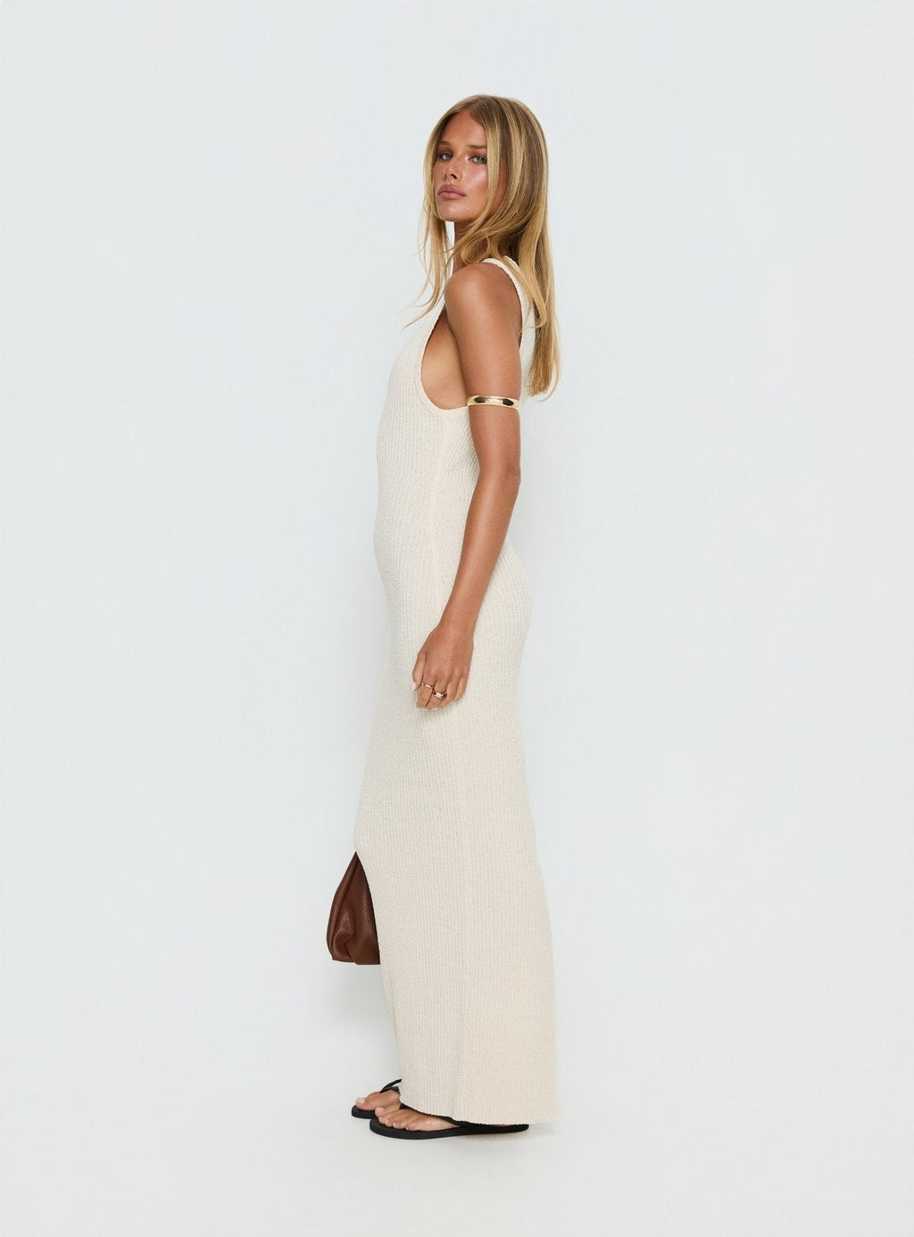 Imirisa Scoop Knit Maxi Dress Cream
