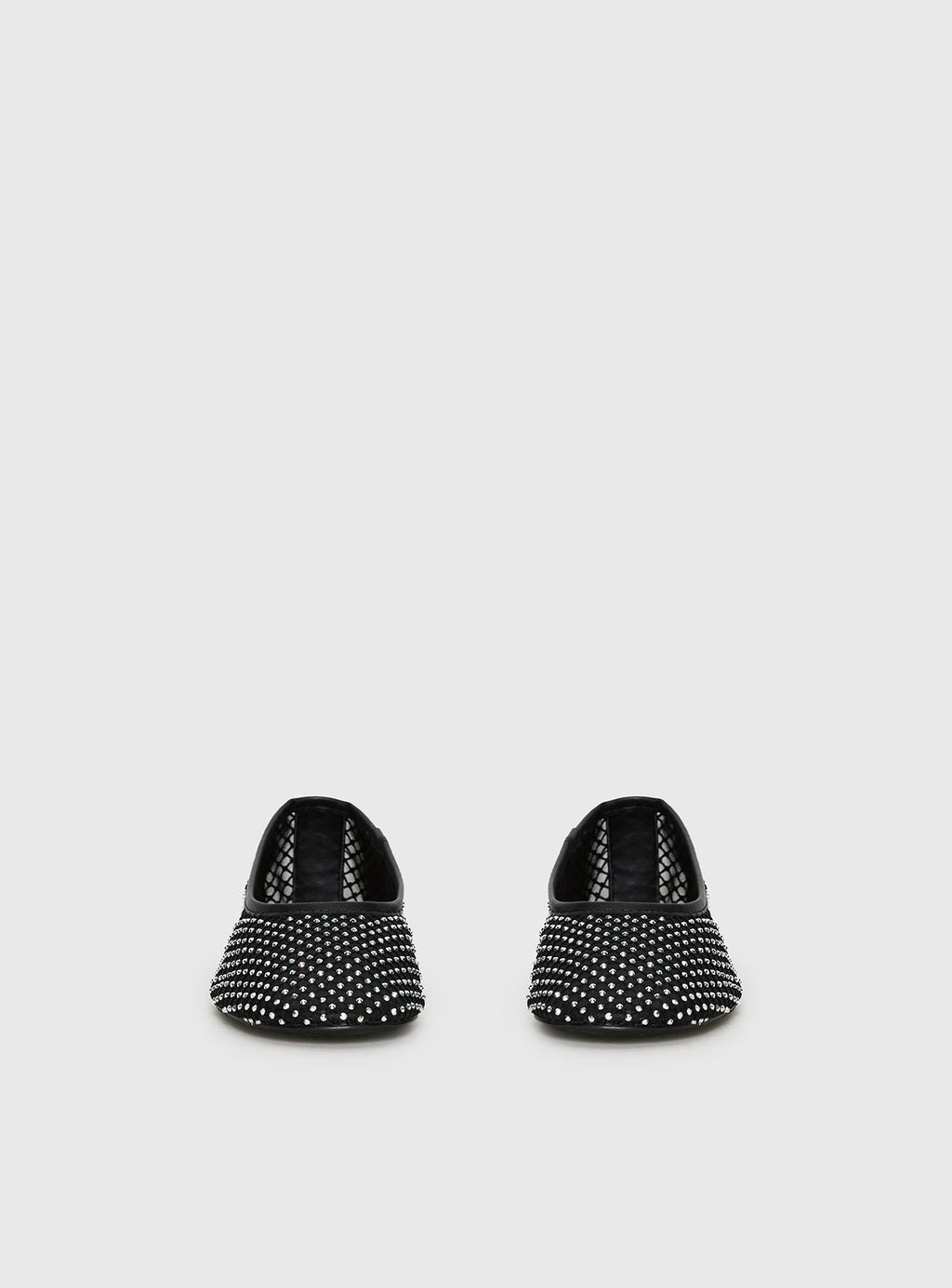 Cerelia Sheer Diamonte Ballet Flats Black