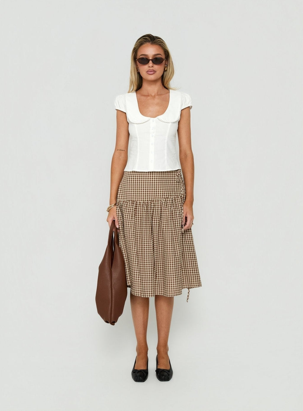 Gardinia Collared Button Down Top White