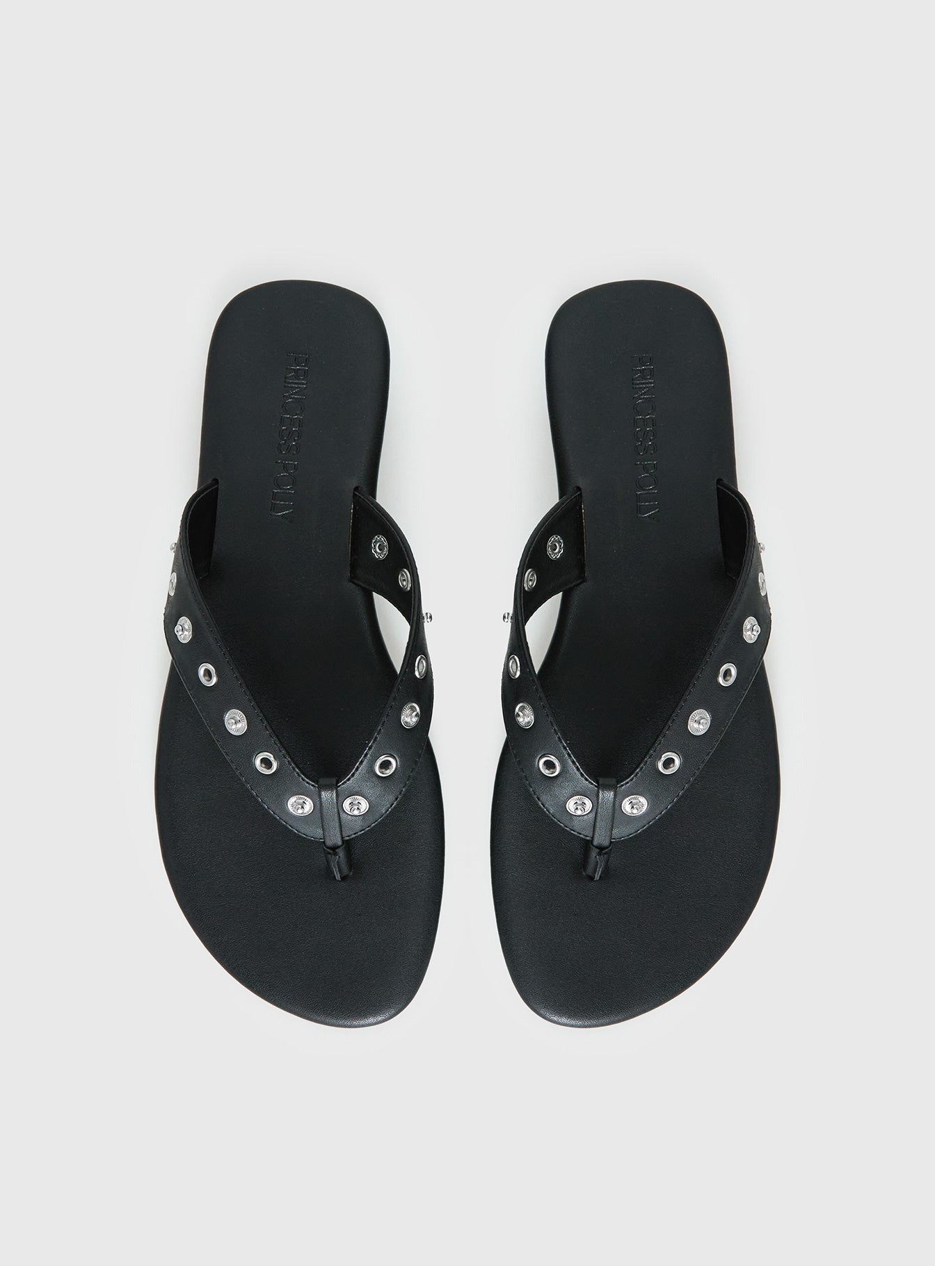 Lyana Eyelet Detail Sandals Black
