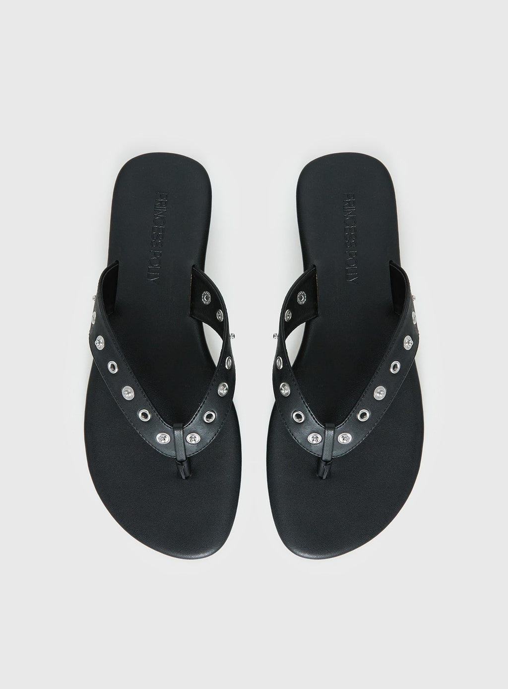 Lyana Eyelet Detail Sandals Black
