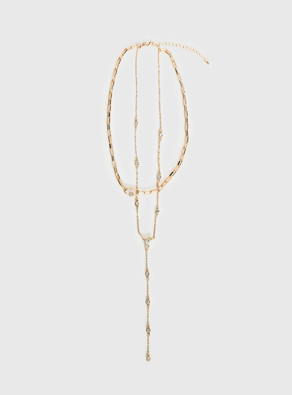 Jasenia Layered Y Necklace Gold