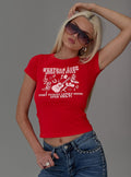 Western Rose Graphic Top Red