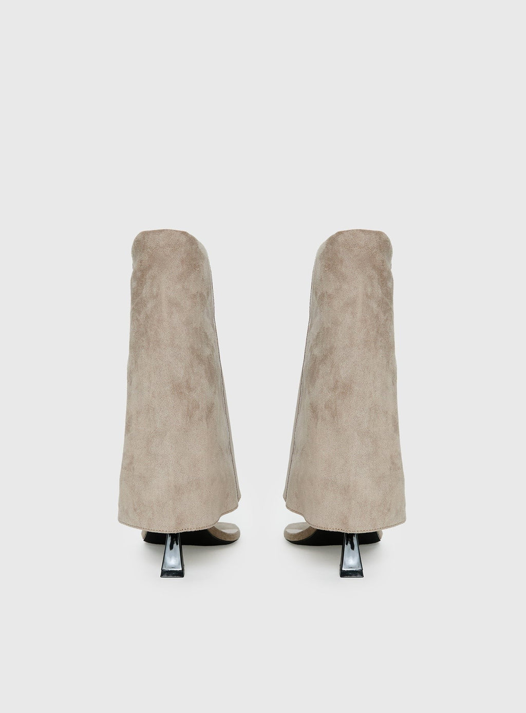 Catch The Light Faux Suede Open Toe Boots Tan