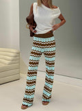 Rozia Knit Pant Blue Stripe