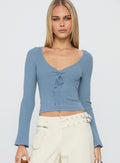 Drawn Me In Long Sleeve Top Blue