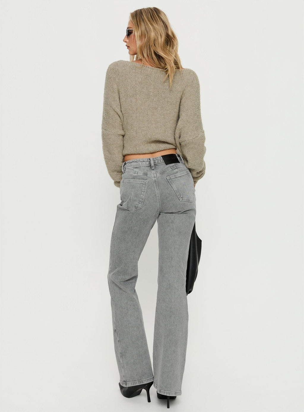 Magic Mirror Mid Rise Bootleg Jeans Washed Grey