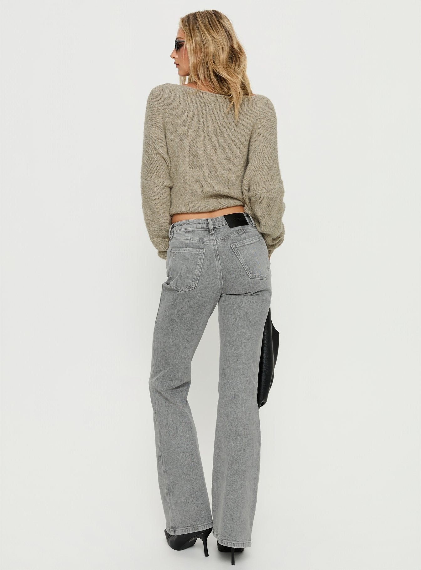 Magic Mirror Mid Rise Bootleg Jeans Washed Grey