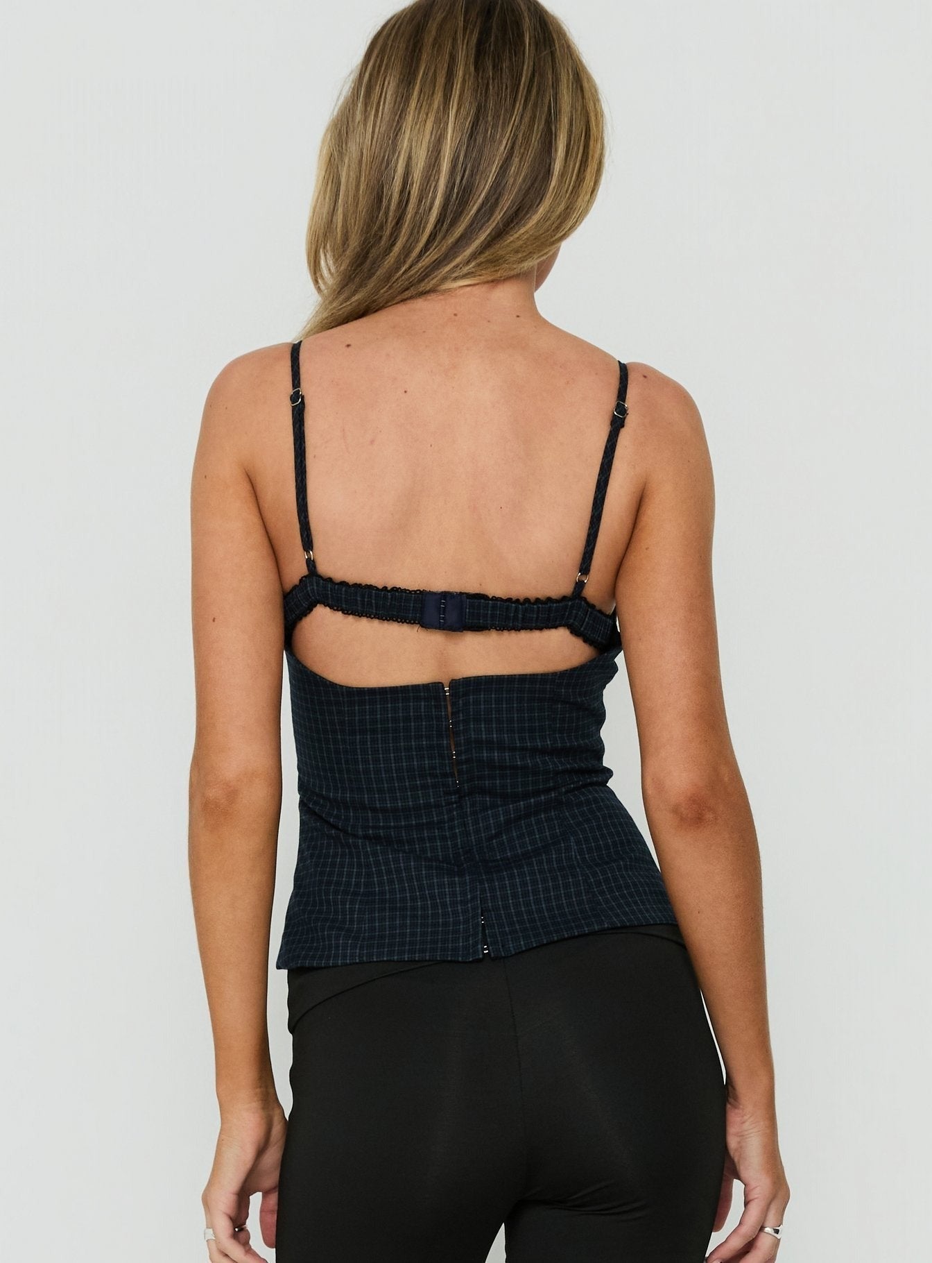 Renaissance Corset Top Blue Check