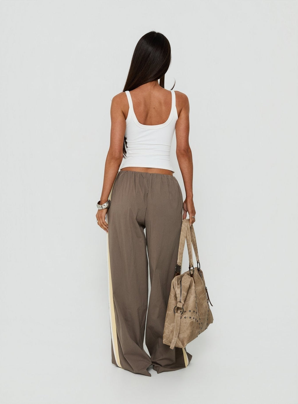 Lunea Concealed Waistband Pants Charcoal Stripe
