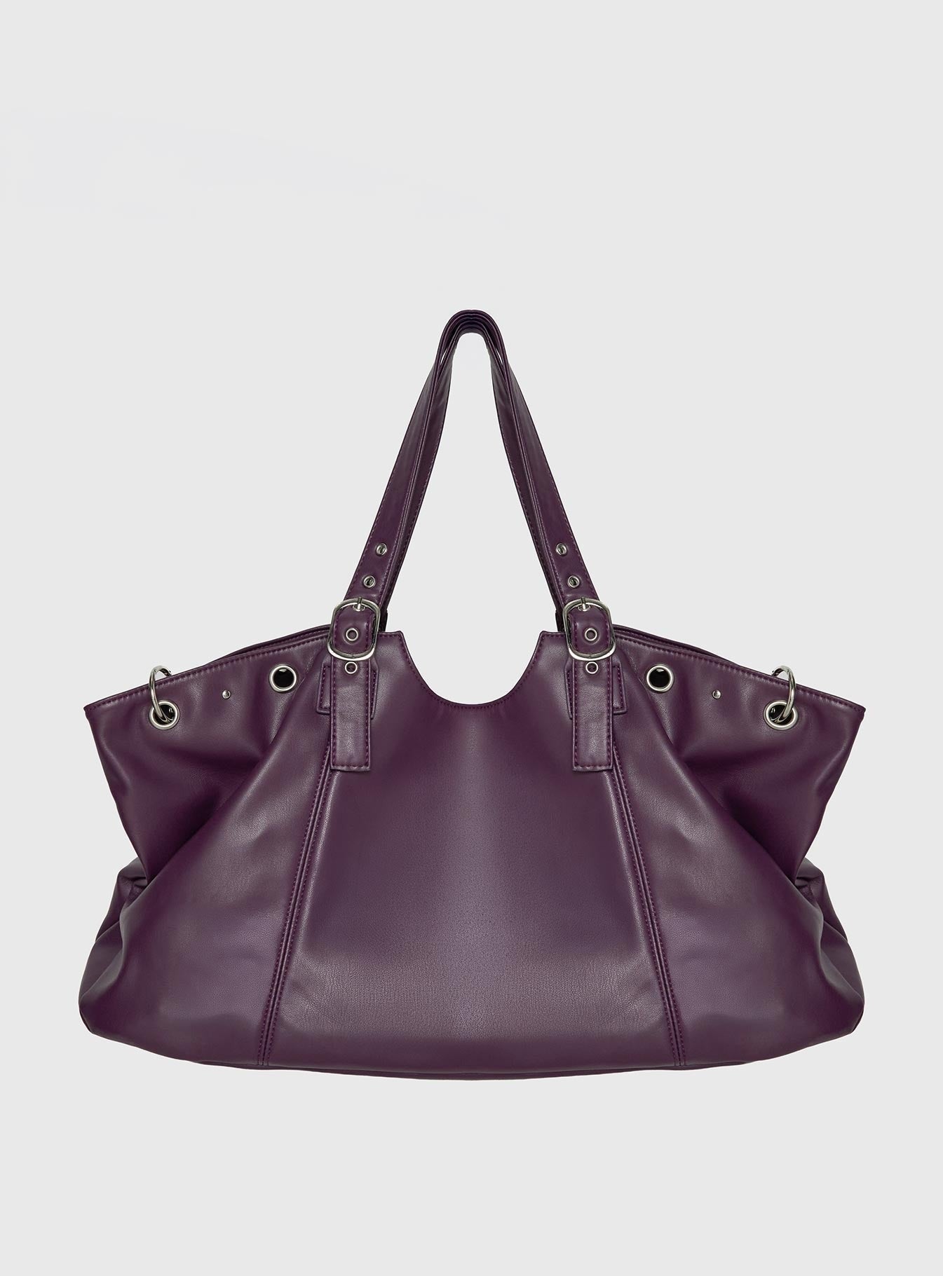 Amaria Buckle Detail Shoulder Bag Plum