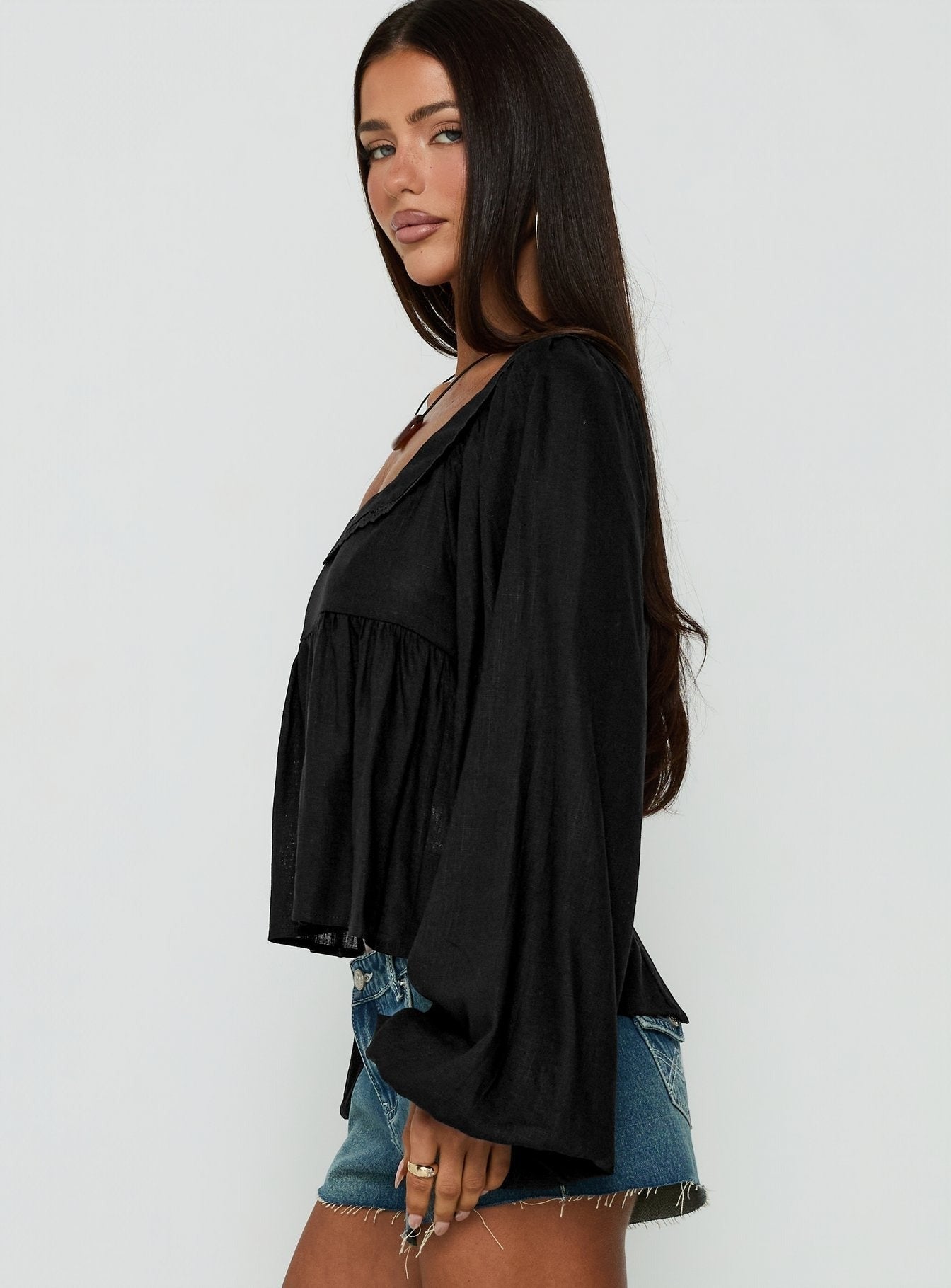 Benjie Long Sleeve Top Black