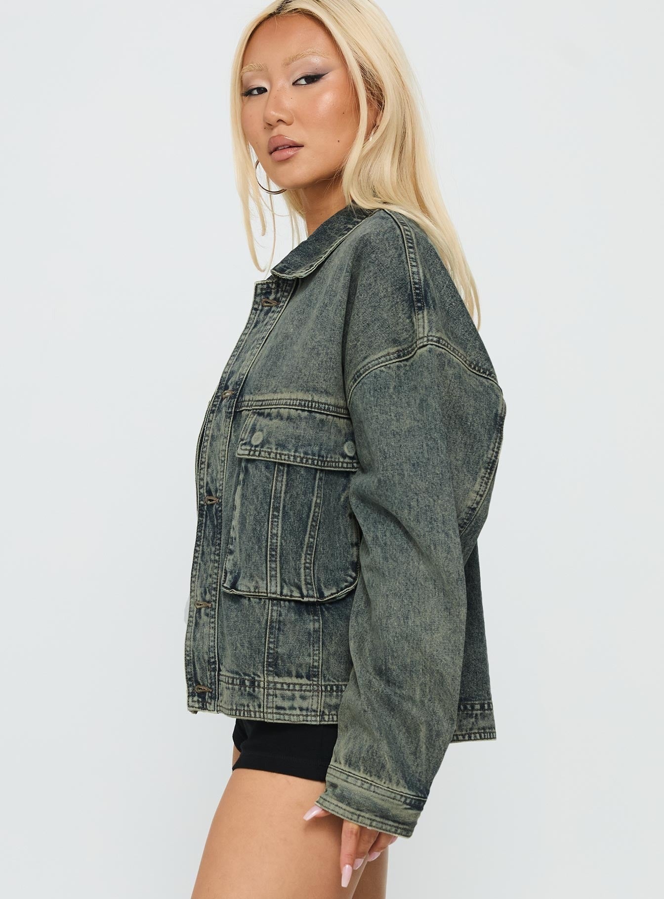 Kier Oversized Denim Jacket Acid Wash