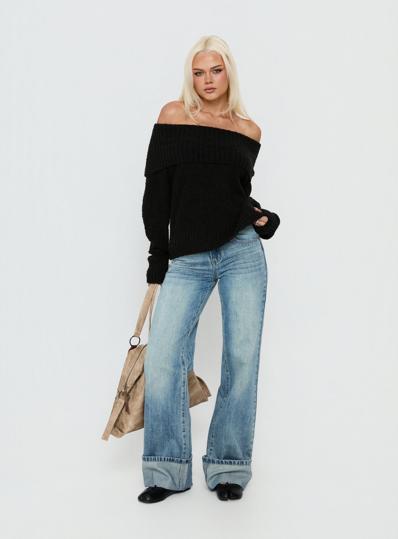 Parkley Boucle Off The Shoulder Black