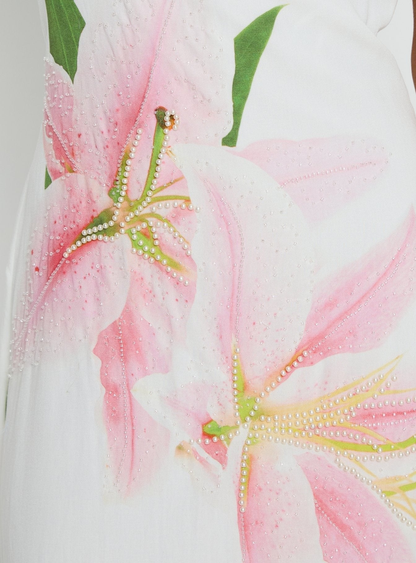 Anny Beaded Maxi Dress White Floral