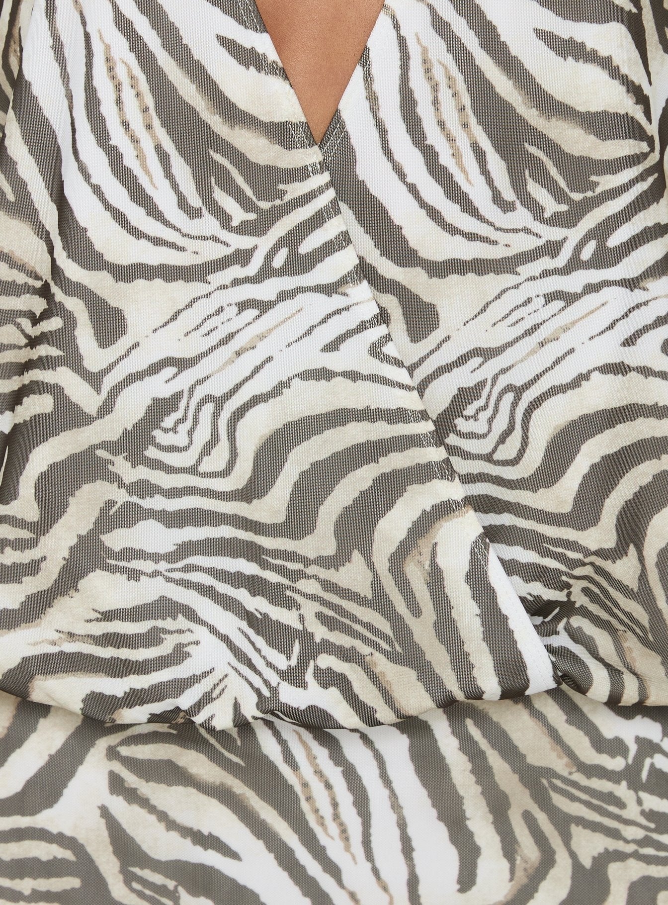 Rings of Saturn Plunge Halter Mini Dress Zebra