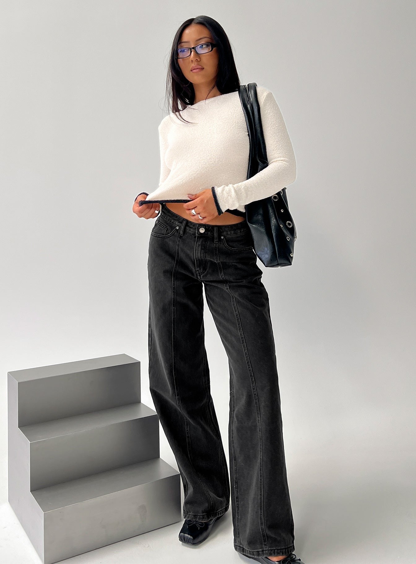 Lando Low Rise Straight Leg Jeans Washed Black