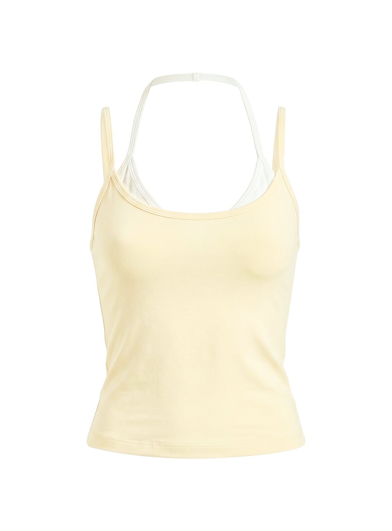 Ascend Layered Halter Tank Top Yellow / White