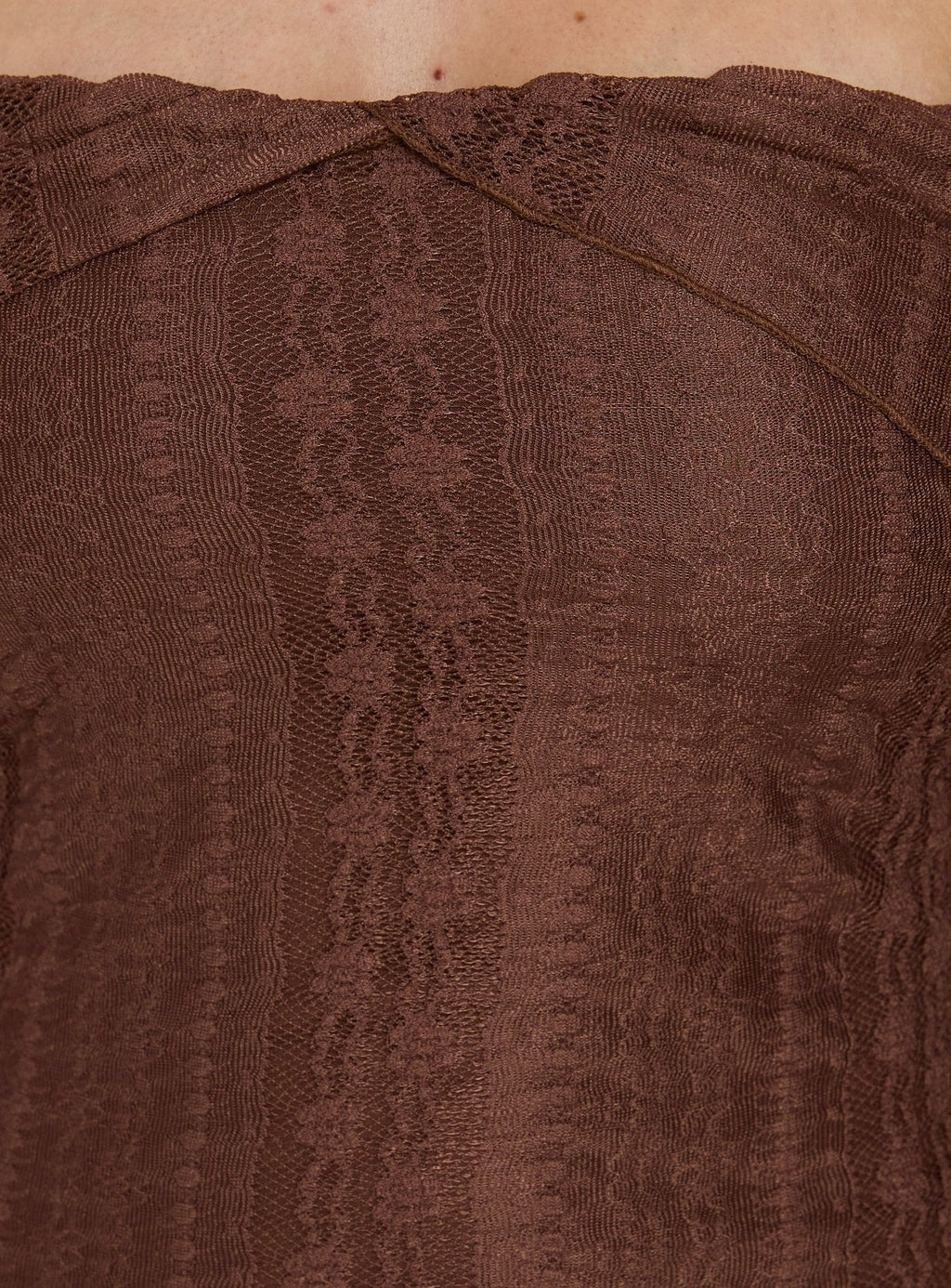 Perdita Long Sleeve Lace Maxi Dress Chocolate