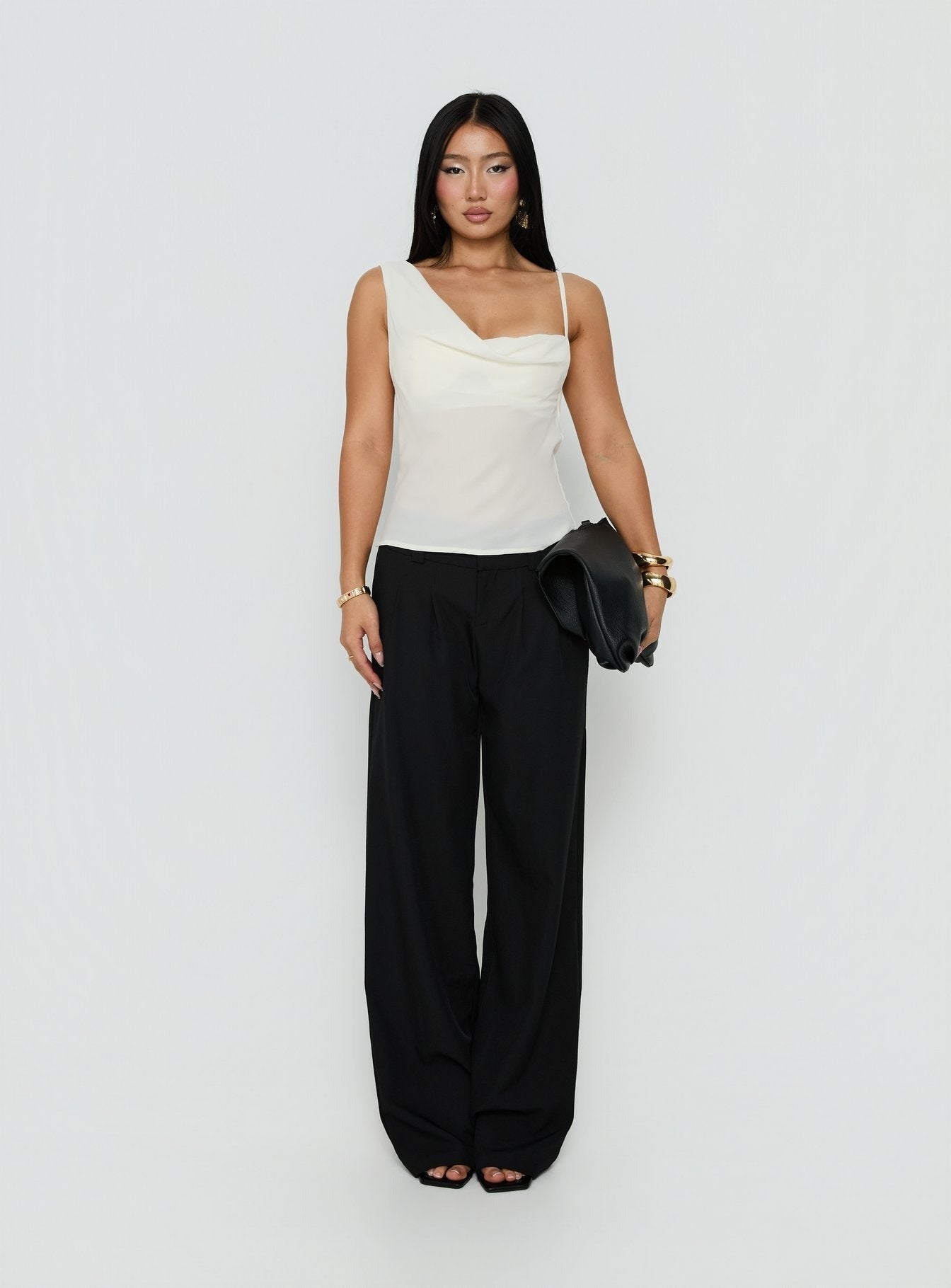 Winding Roads Layered Asymmetrical Top Cream