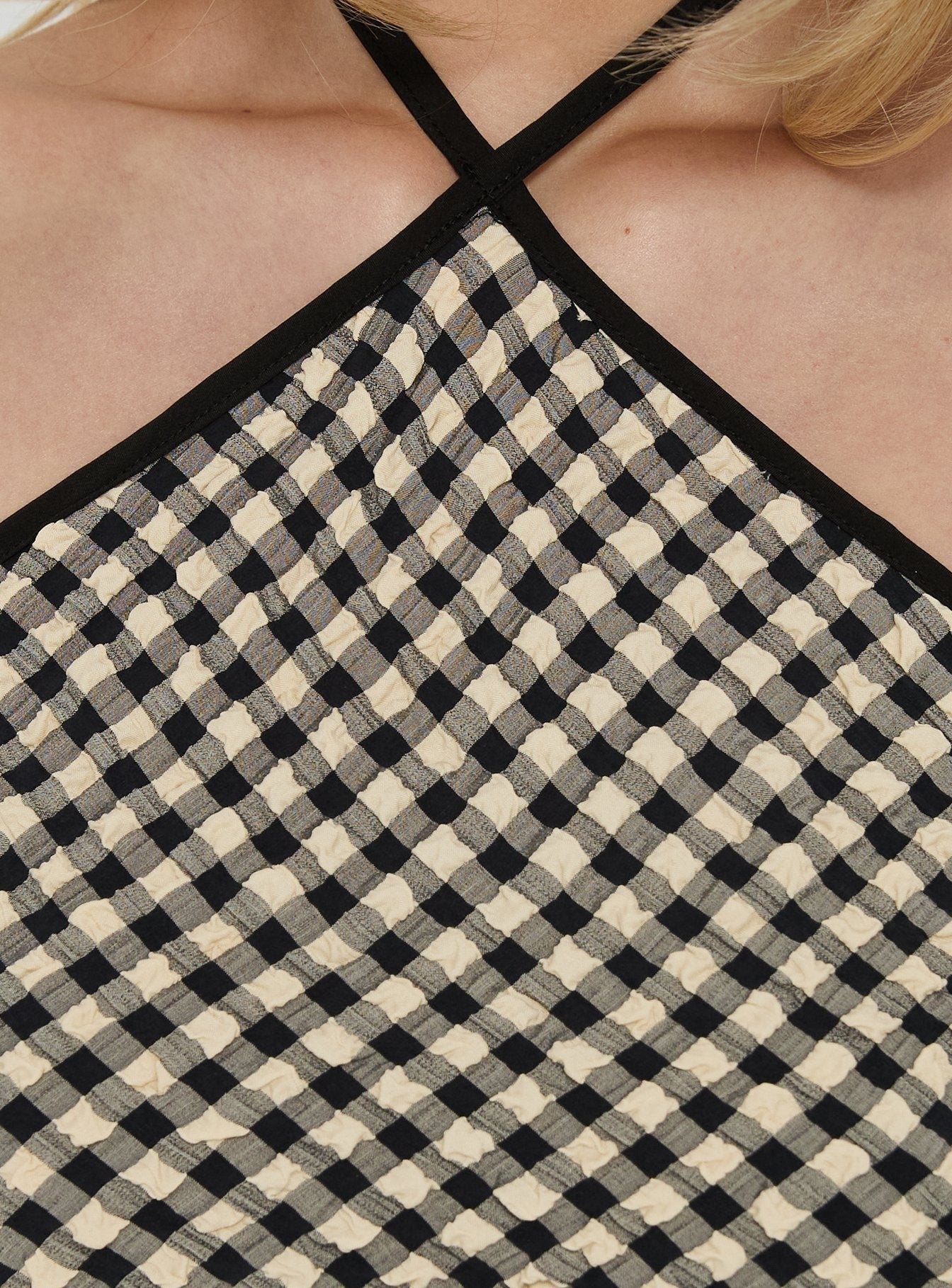 Caspiann Arrowneck Top Black / Butter Gingham