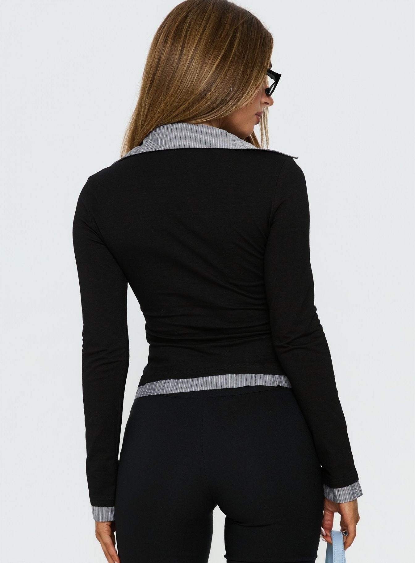 Orelie Layered Long Sleeve Knit Top Multi