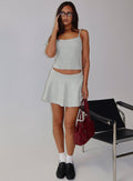 Juni Floaty Knit Mini Skirt Grey Marle