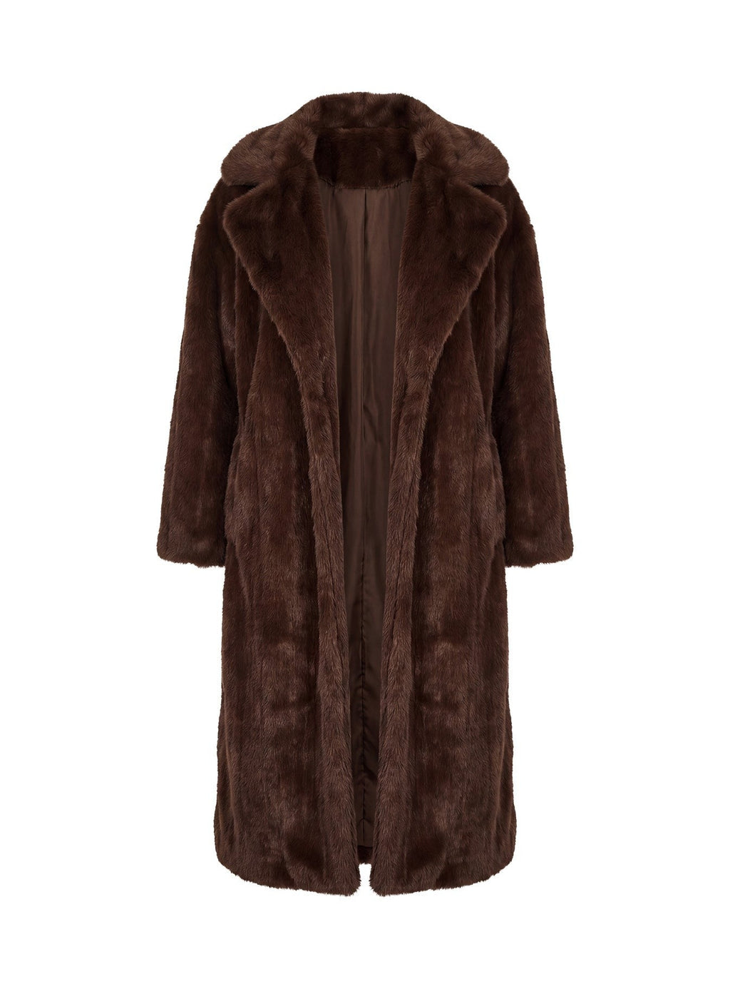 Moss Faux Fur Coat Chocolate