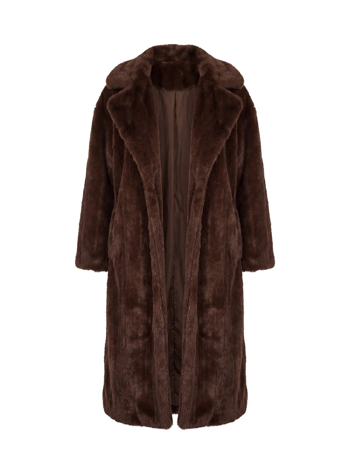 Moss Faux Fur Coat Chocolate