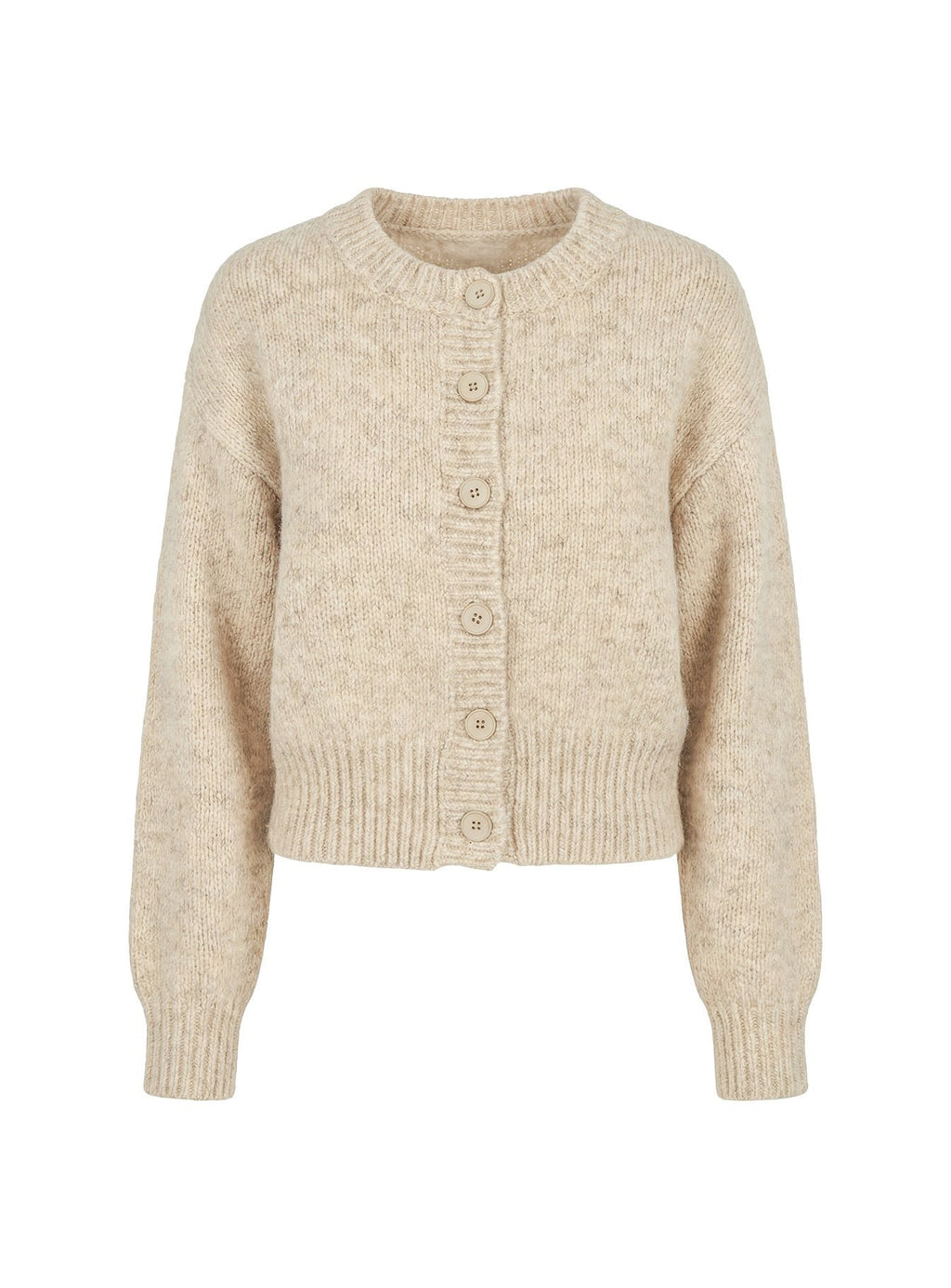 Trevonn Button Up Knit Cardigan Beige