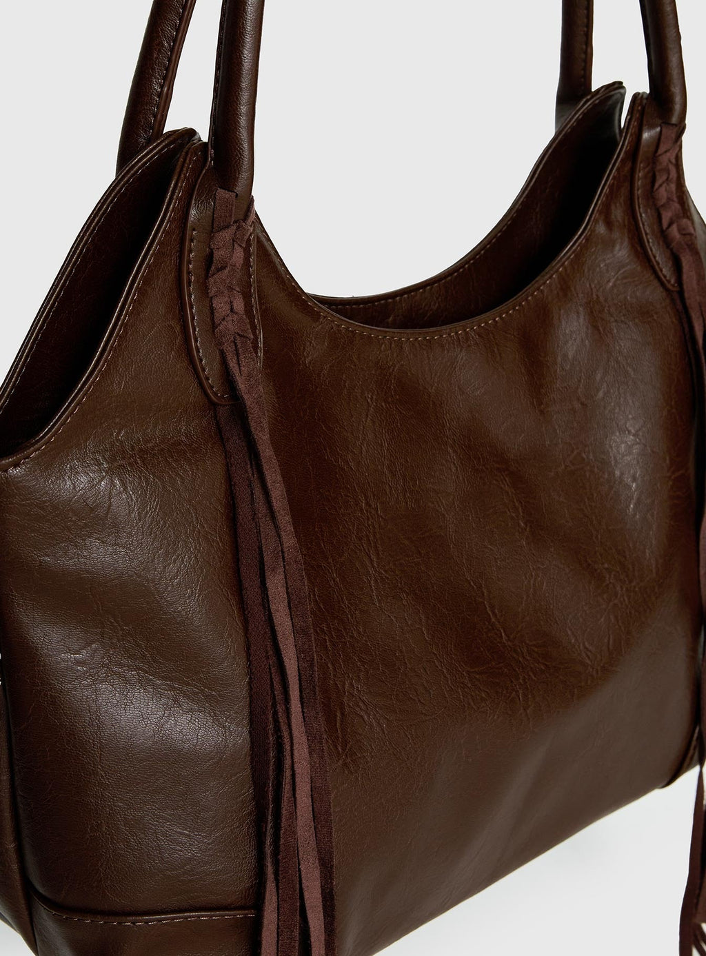 Speed Of Light Faux Leather Tote Bag Brown