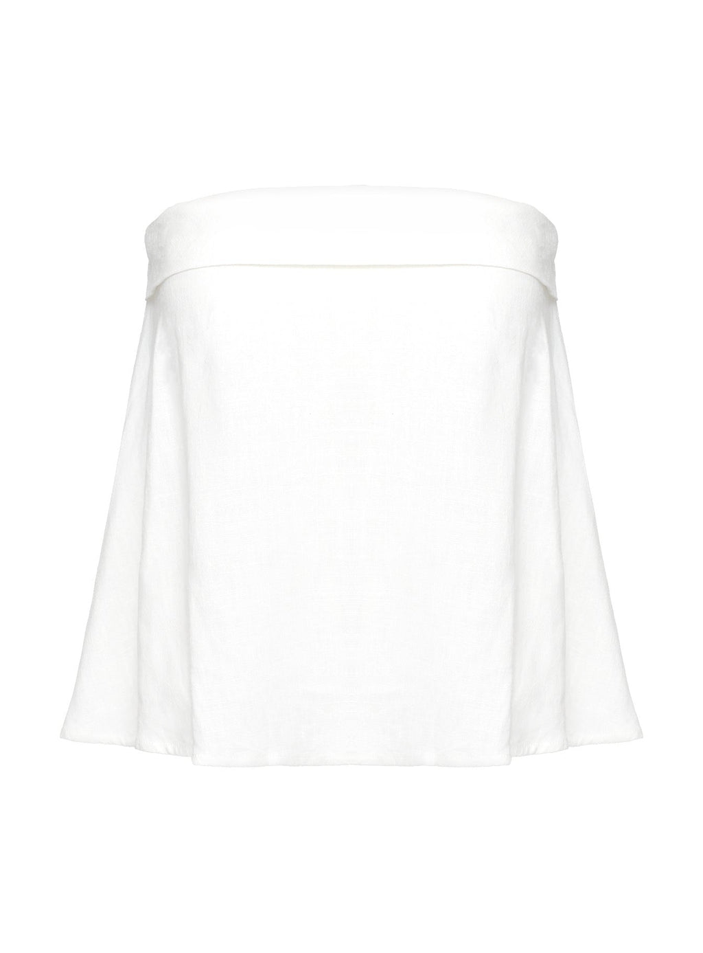Ethel Strapless Linen Top White