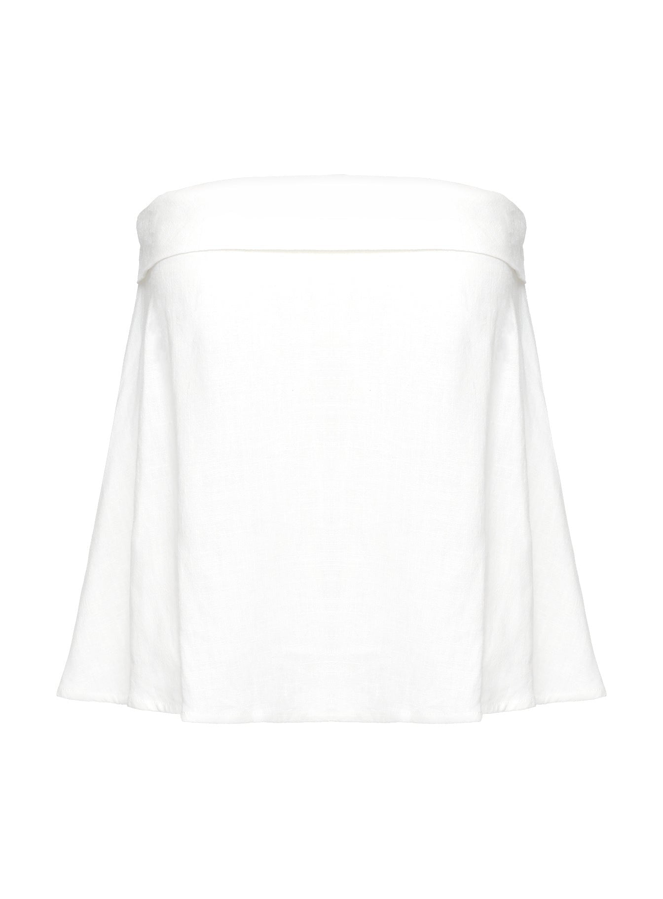 Ethel Strapless Linen Top White