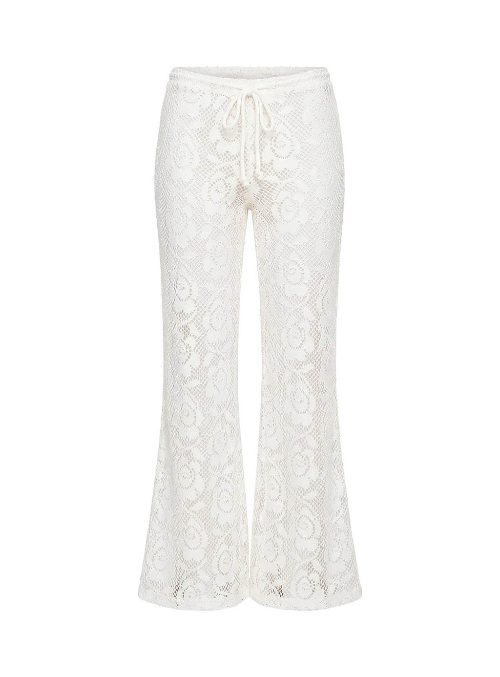Rosadonna Lace Flare Pants Cream