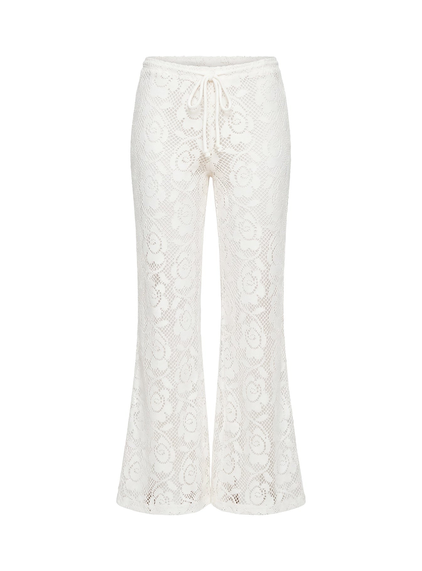 Rosadonna Lace Flare Pants Cream