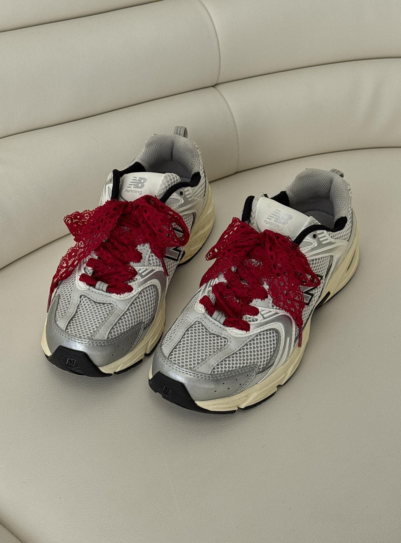 Masonne Lace Shoelaces Red