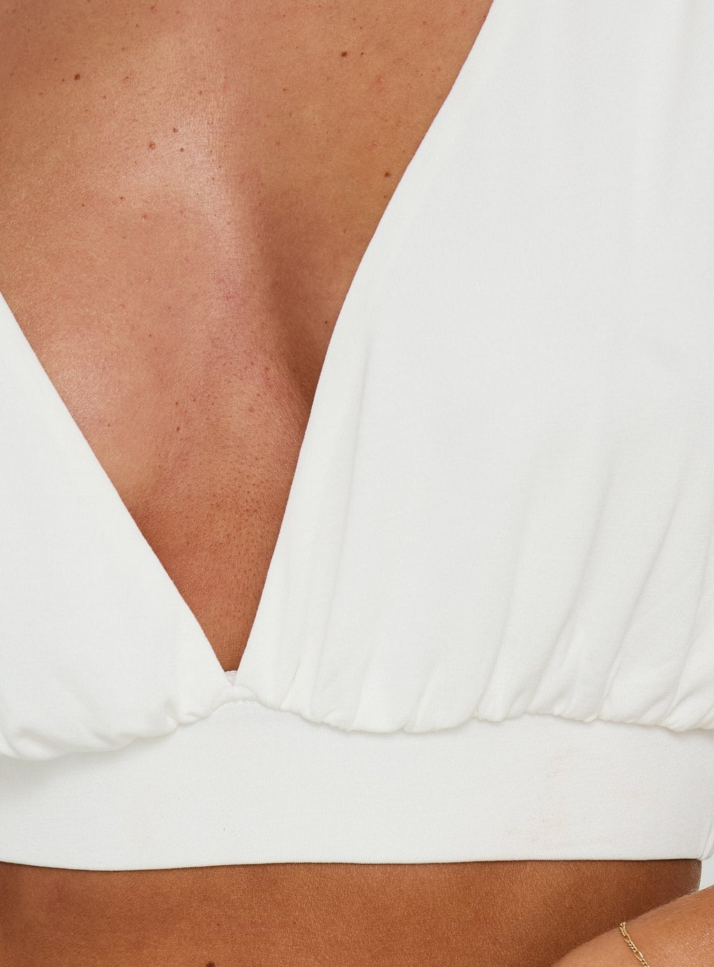 Clarenza Micro Jersey Crop Top White