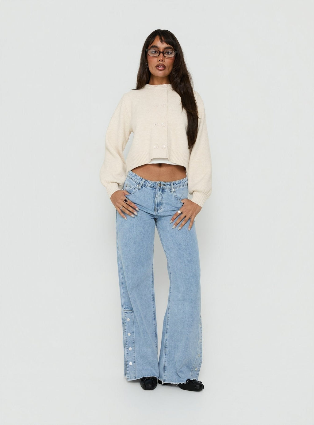 Kammi Button Up Cardigan Cream
