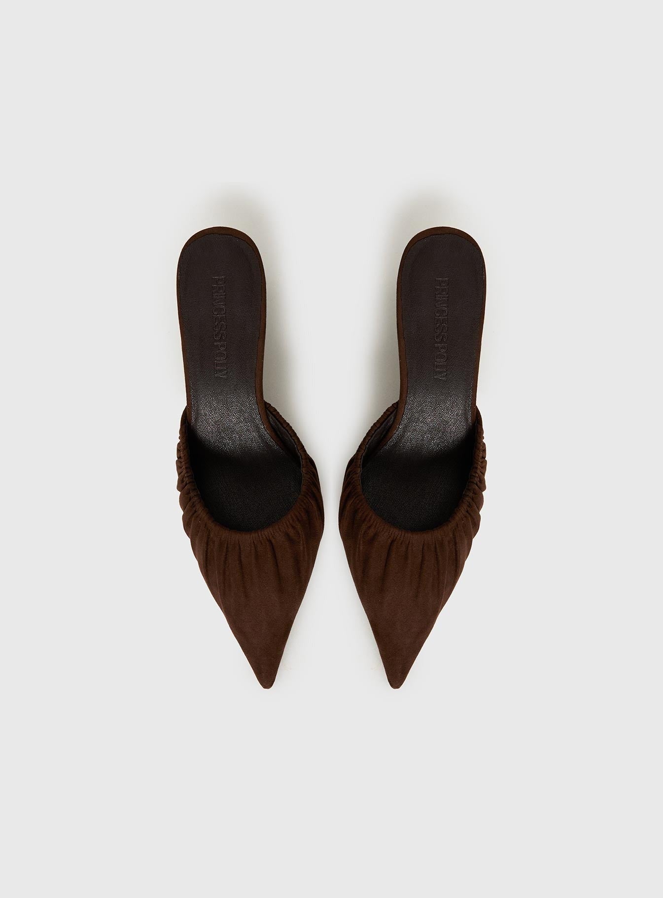 Admiration Pointed Toe Faux Suede Heels Brown