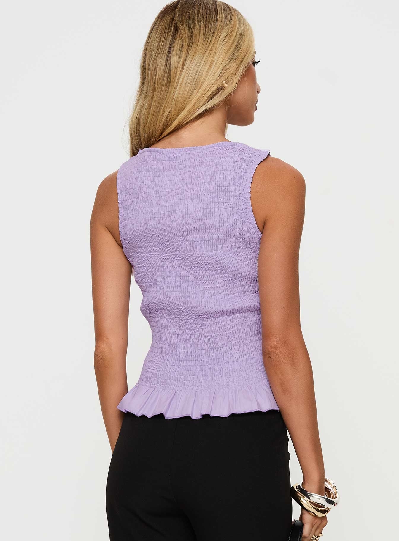 Chauntelle Ruched Top Lilac