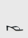Party Hour Stud Detail Thong Heels Black