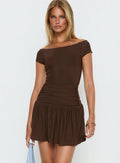 Maekina Ruched Playsuit Brown