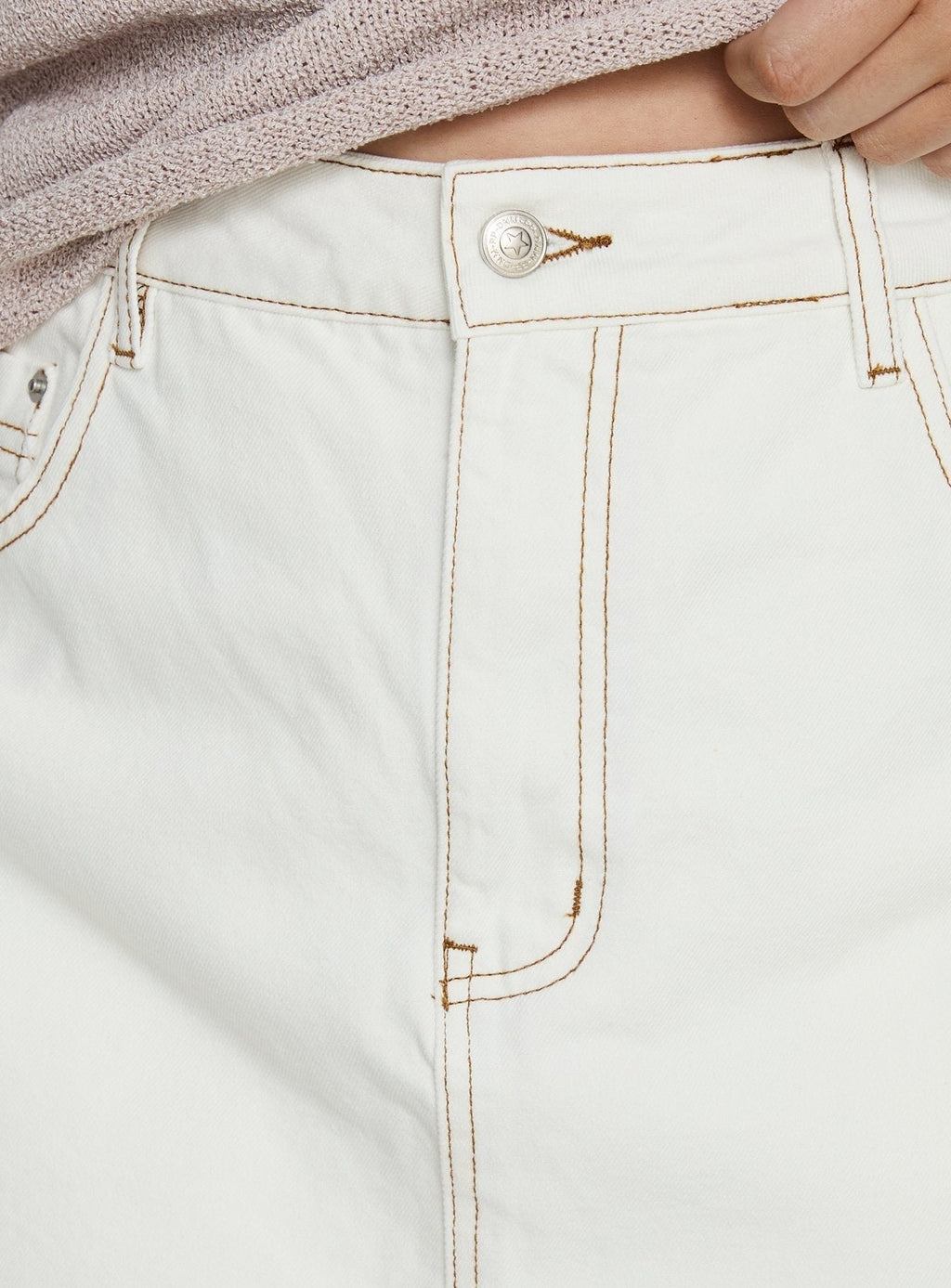 Katlynne Denim Mini Skort White Curve